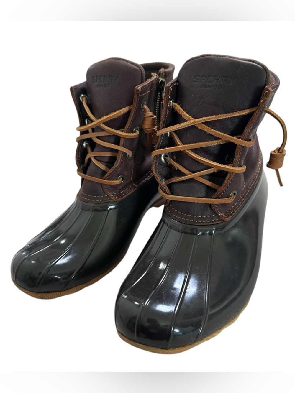 Sperry Women’s 8M Brown Leather Top-Sider Saltwater Duck Boots STS91176